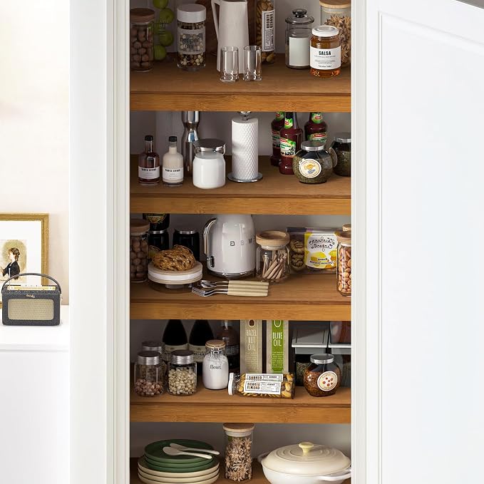 Gashell Wire Shelf Covers, Bamboo Wire Rack Covers for Pantry, Closet (4pcs, 39" W x 16" D)