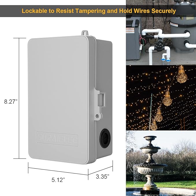 SURAIELEC WiFi Pool Timer, 40 AMP, 1HP 120V, 2HP 240V, Outdoor Indoor Smart Switch, Heavy Duty Pool Controller Light Timer Box for Pump, Water Heater, Spa, Powerful Electrical Appliances