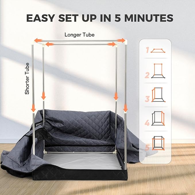 Upgraded Version Portable Sauna for Home Full Body Personal Sauna Steam Sauna Tent at Home Spa with 2.6L 1000W Steam Generator, 90 Minute Timer, Foldable Chair, Remote Control, Sauna Box(Black)