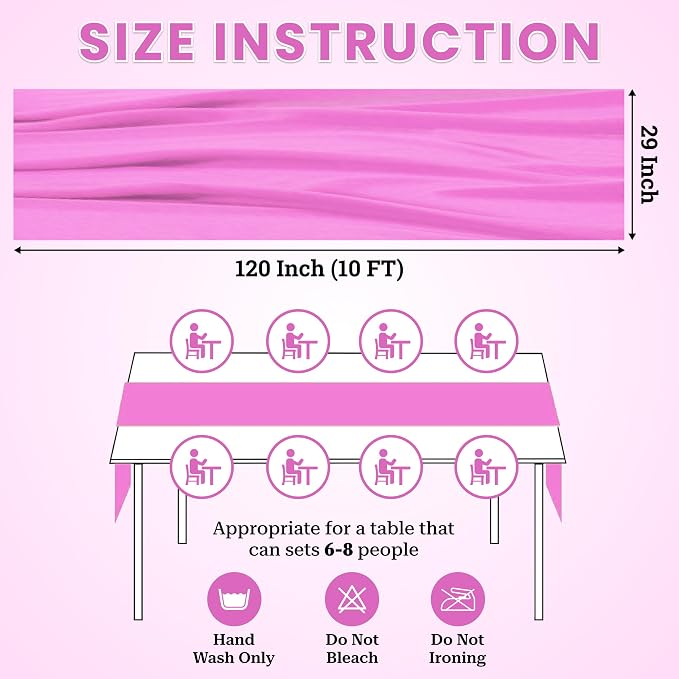 Pack of 25 | Rose Pink | 10ft Chiffon Table Runner 29x120 Inches Long Romantic Rustic Sheer Gauze Runner for Wedding Bridal Shower Birthday Banquets Engagement Spring Easter Boho Decorations