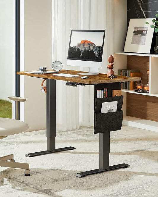 Marsail Stand up Desk, 48x24 Inch Standing Desk Adjustable Height, Electric Standing Desk, Sit Stand Desk with Headphone Hook for Computer Gaming Desk Home Office Desk