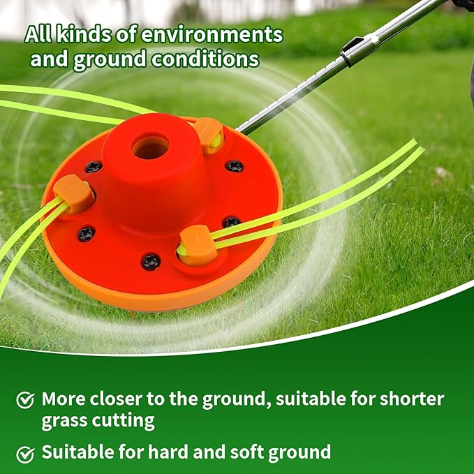 Quintillus Universal Weed Eater Head,H09 Weed Wacker Head Grass Trimmer Head Compatible with Ego, Ryobi,Echo,Weed Warrior with 12pc 11in / .095" Triangle Trimmer Line (Not for Kobalt)