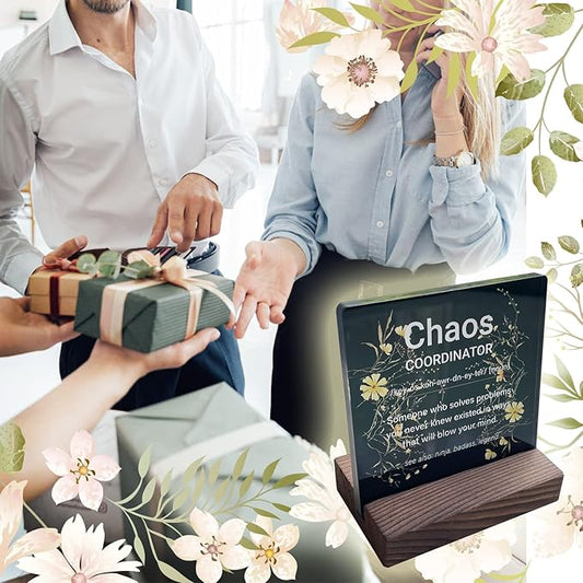 Chaos Coordinator Gifts for Women Office Manager Gifts for Women Desk Accessories for Women Office Funny Chaos Coordinator Desk Sign Cute Desk Accessories Set for Women Office ads2 black