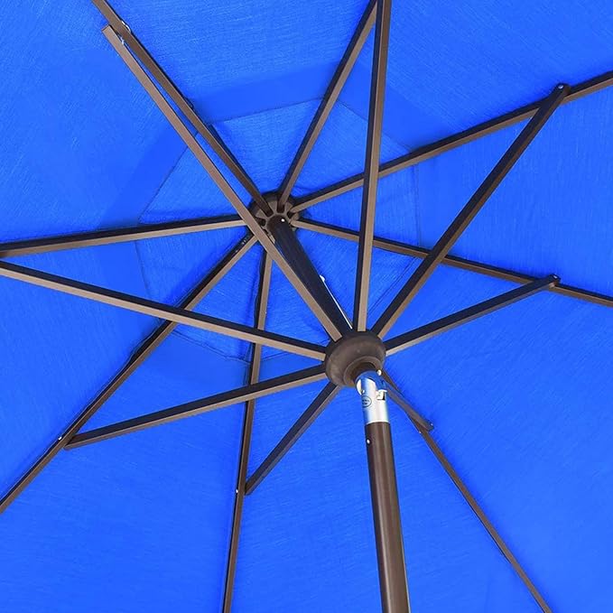 EliteShade USA 10-Year-Non-Fading 9Ft Market Umbrella Patio Umbrella Outdoor Table Umbrella with Ventilation,Royal Blue