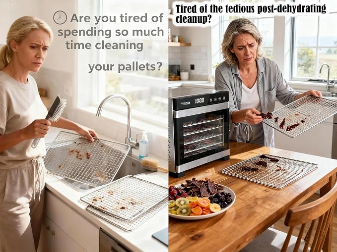 Silicone Dehydrator Sheet for Magic Mill MFD-7100 MFD-7070, 7-Pack 12x13 inch Reusable Drying Tray Liners - BPA-Free Easy Clean - Healthy Snacks - Jerky Herbs Fruit