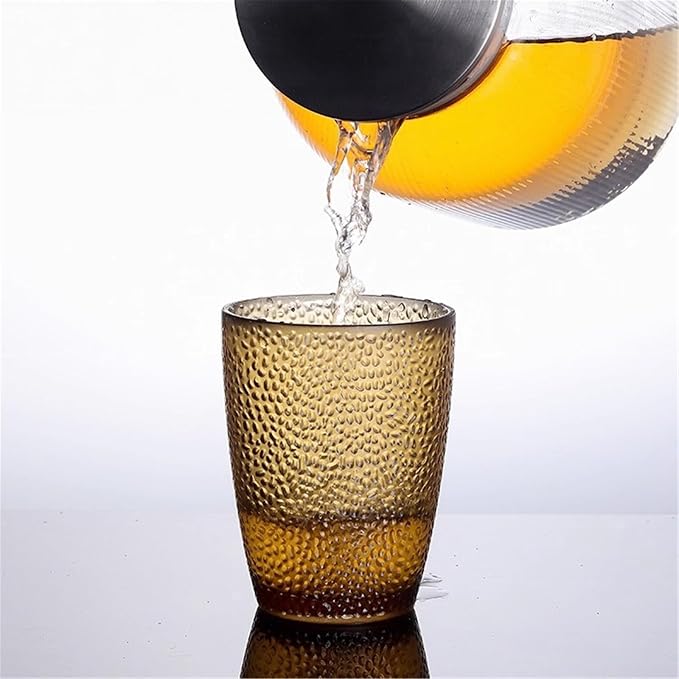 drinking glassware Stackable Heat-resistant Water Cup for Juice Beer(Blue,Medium)