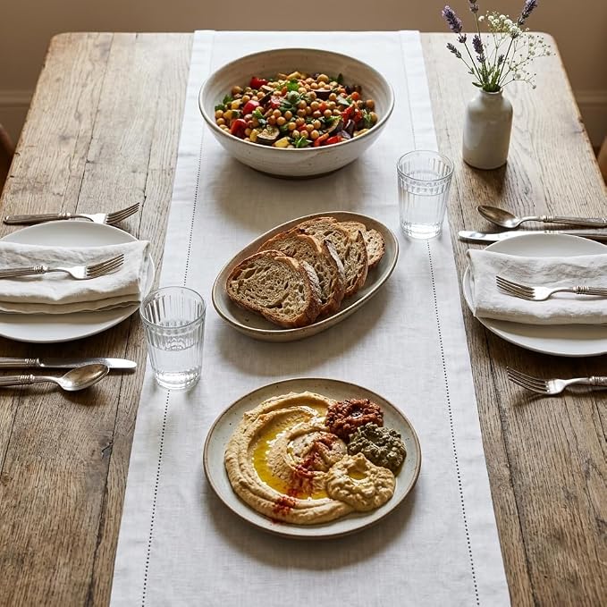 Urban Villa Table Runner Cotton Heavier Quality 14x72 White