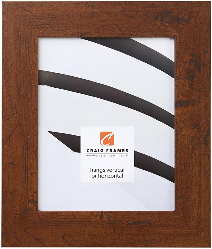 Craig Frames Bauhaus 200, Rustic Dark Walnut Brown Picture Frame, 13 by 20-Inch