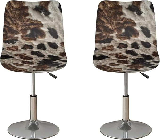 Cowhide Bar Stool Covers Elastic Stretchable High Mid Low Stool Chair Cover for Party Kitchen Club Machine Washable