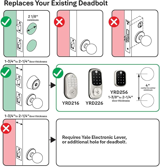 Yale Assure Deadbolt Lock with Touchscreen, Satin Nickel Digital Non-Connected Entry Door Lock with Electronic Keypad and Back-Up Key, YRD226NR619