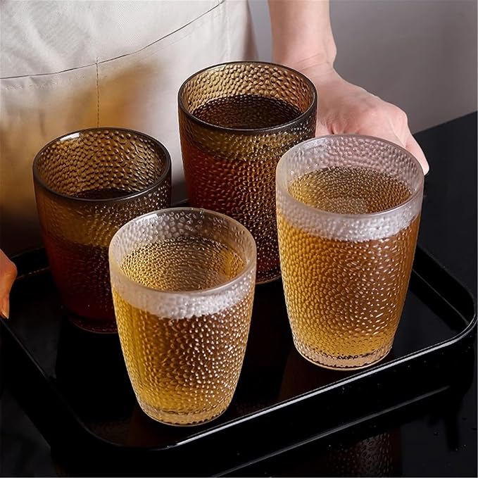 drinking glassware Stackable Heat-resistant Water Cup for Juice Beer(Blue,Medium)