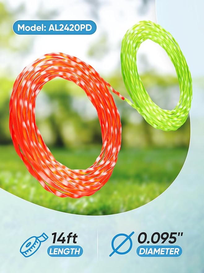16 Pack AL2420PD Replacement Twisted Trimmer Line Compatible with All EGO 15-Inch String Trimmers Weed Eater, Dual Color Pre-Cut 0.095" 224Ft Weed Wacker String line for EGO Trimmers String