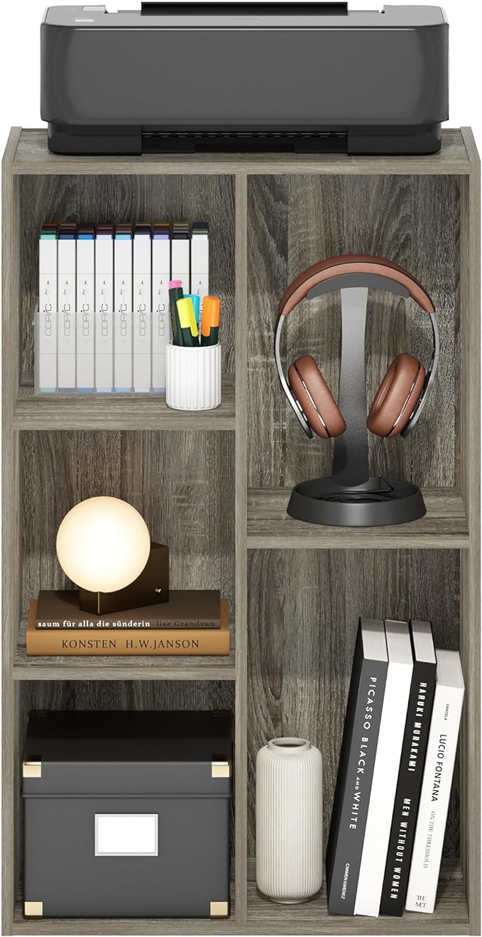 Furinno Luder 5-Cube Reversible Open Shelf, French Oak