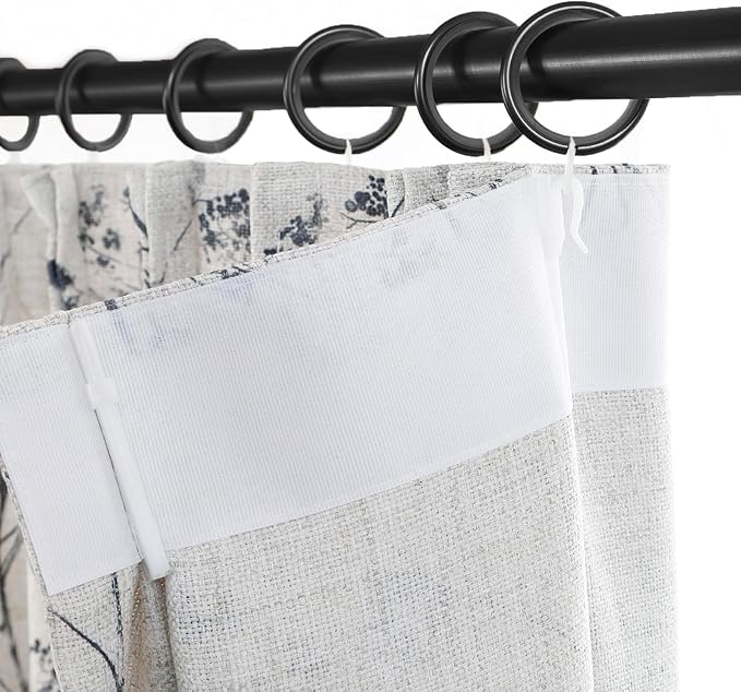 Pinch Pleated Floral Linen Curtains 2 Panels Elegant Light Filtering Privacy Drape,100 Inch Wide by 90 Inch Long Curtains Suitable for Living Rooms and Bedrooms