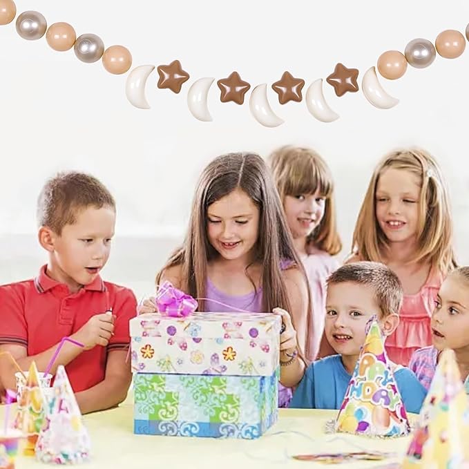 GOGOSO Ball Pit Balls Stars Moon Shapes Plastic Pitballs for Toddler Play Tent Baby Photo Props Kids Pool Water Toys Kiddie Pool Party Decor, Coffee+Beige Mix Cream Colors +Pearl Colors,200PCS
