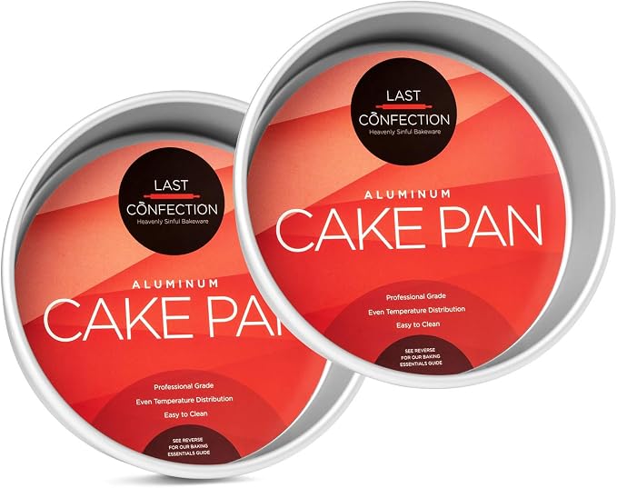 8 x 2 Inch Round Cake Pans, Set of 2 Anodized Aluminum Cake Pans Baking Tins