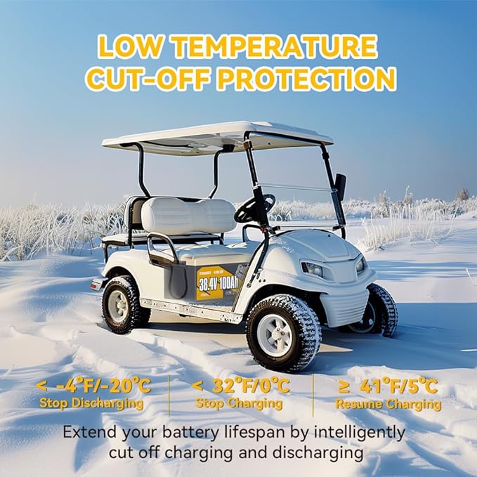 Power Queen LiFePO4 Battery 36V 100Ah, Bluetooth Lithium Battery 15000+ Cycles, Group 8D,Low Temp Protection for 36V-72V Electric Outboard Motors, Marine, Golf Cart E-Z-GO TXT, Off-Grid, Home Energy
