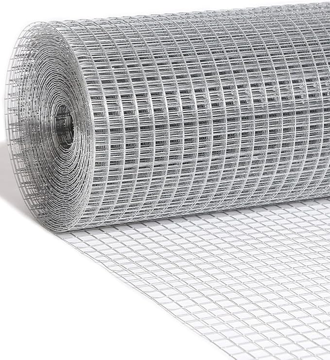 Hardware Cloth 1/2 inch 48 x 100 Ft 19 Gauge - Hot Dip Galvanized After Welding - Chicken Wire Fencing Gopher Wire Mesh Roll Garden Fence Wire Mesh Fence