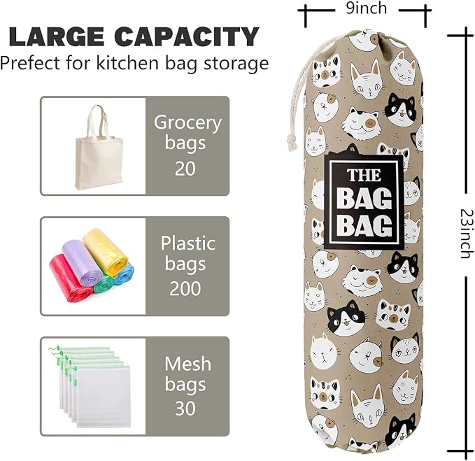 Funny The Bag Bag, Grocery Bags Holder Organizer For Shopping Bags, Wall Mount Plastic Bags Storage Container Dispensers, Gift For The Preferred Family And Friends