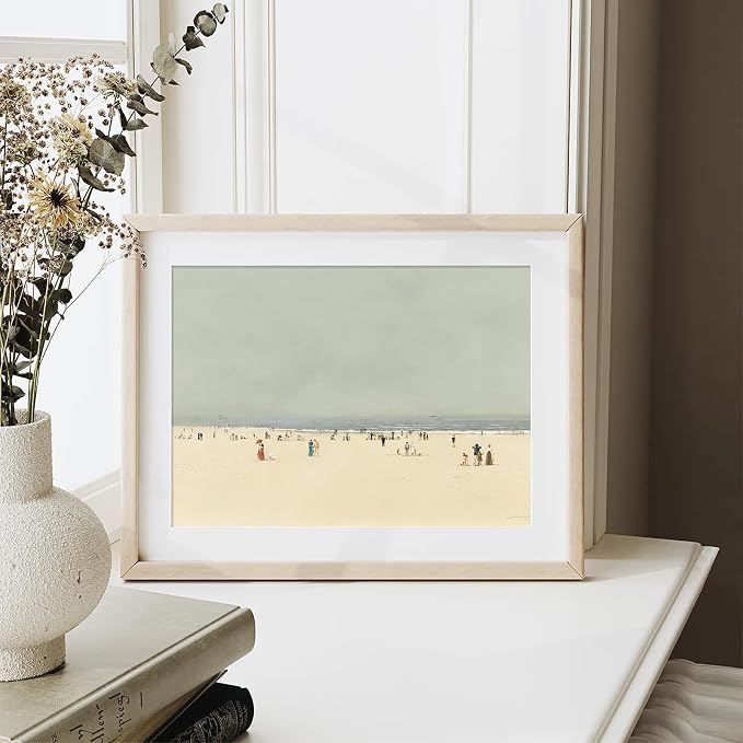 XOCUUI Vintage Wall Decor Ocean Art - 12x16 French Country Coastal Wall Art, Seascape Nautical Pictures Sailing Boat Artwork, Beach Landscape Prints Vintage Coastal Decor for Bedroom (UNFRAMED)
