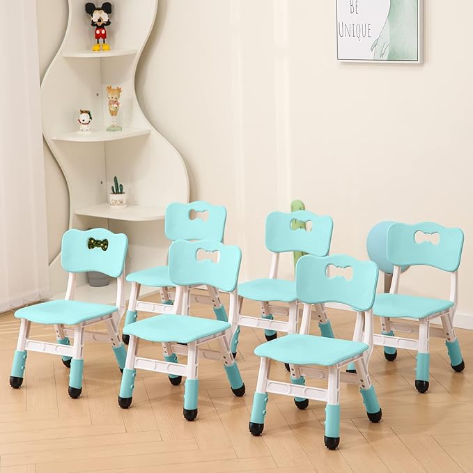 Kids' Desk Chairs Adjustable Height is Suitable for Children's Chairs Used in Families, Schools and Day-Care Between 2-10 Years Old The Max Bearing Capacity is 220LB(5PCS-Blue)