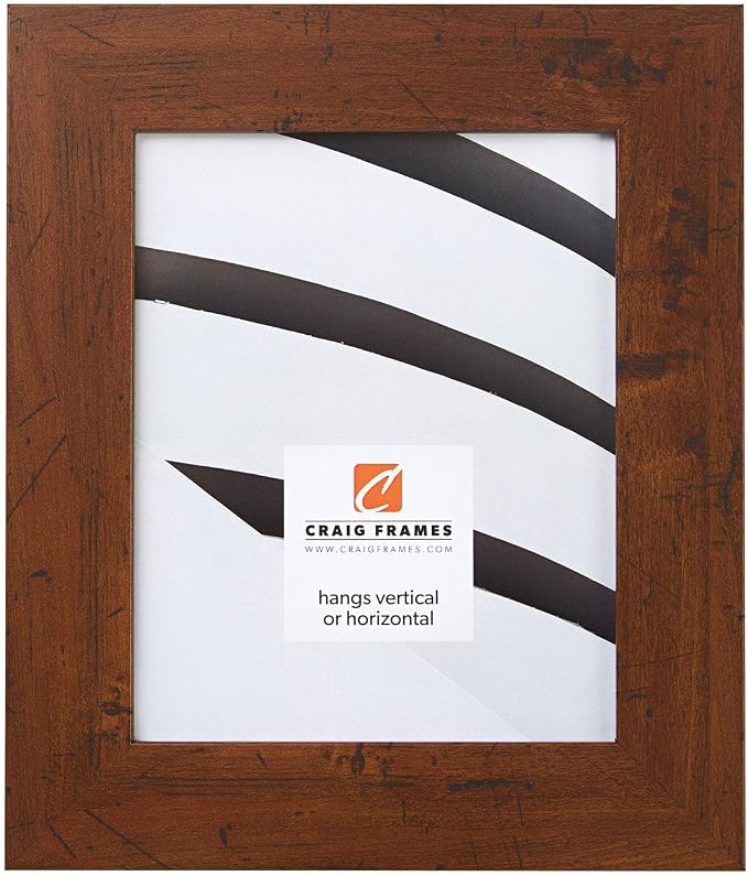 Craig Frames 8x12 Walnut Brown Picture Frame for Posters and Gallery Wall | Displays photos and prints behind clear glass, ready to hang, made in the USA
