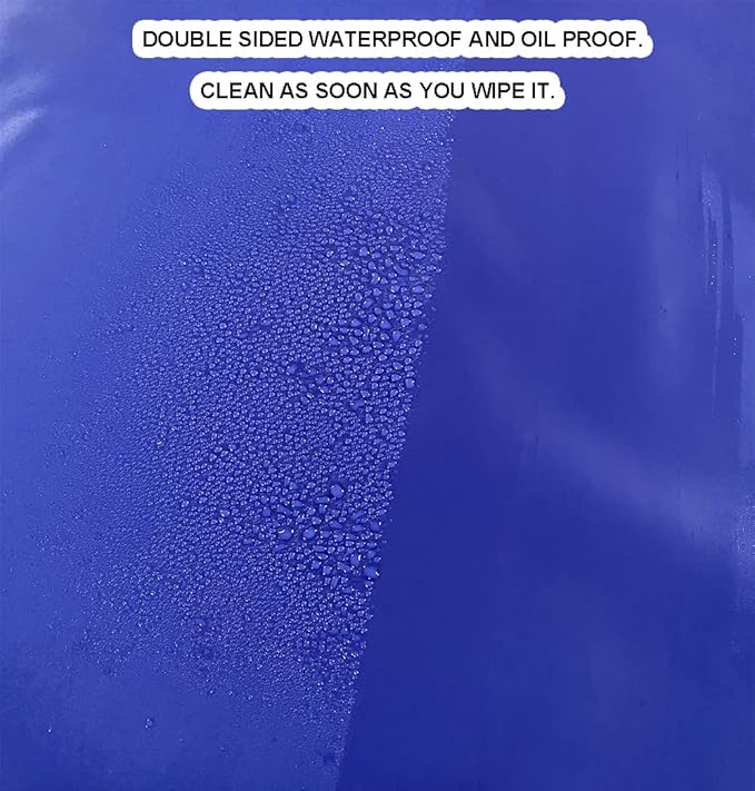 Chemical Resistant Vinyl Apron - Blue Plus Size Unisex PVC Aprons for Dishwashing,Dog Grooming,Gardening,Fish Cleaning,Lab Work(2 Pack)