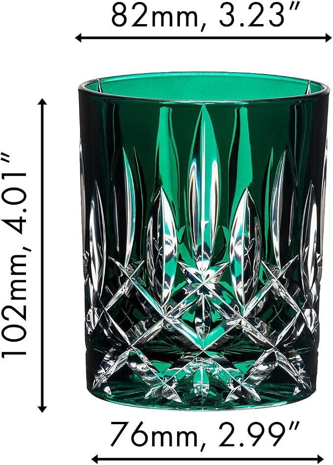 RIEDEL Laudon Tumbler, Dark Green Crystal Glass, Single Pack, Machine Made