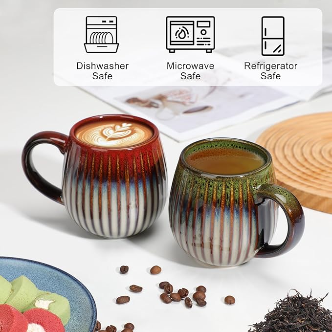 CosyCorner Ceramic Coffee Mugs Set, 17 oz Large Coffee Cups for Home and Office, Ceramic Cup for Coffee & Tea(A×4 pcs)
