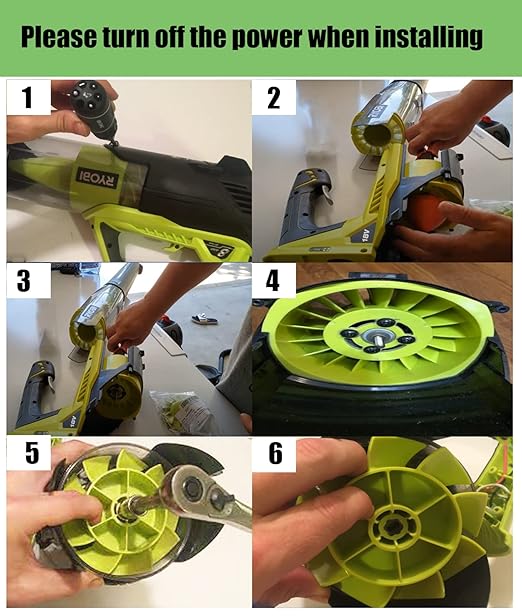 Blower Fan Blade 529437004 for Homelite/Ryobi 529437003 529437001 P2108 P21081 P21081VN P21081VNM (W/Insert Nut)- 1 Pack