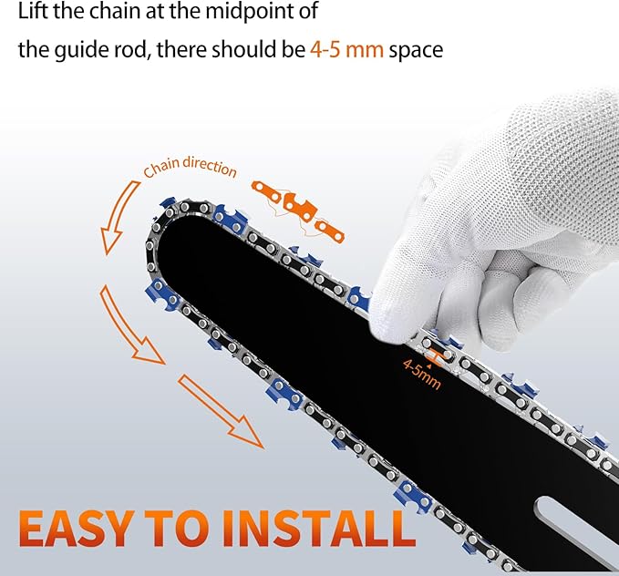 3Pcs 16 Inch Chainsaw Chain, 3/8" LP Pitch .043" Gauge 55 Drive Links,Replacement Chains for Portable Mini Chainsaw, Guide Saw Chain for Chainsaws (16"-55DL-3/8"LP .043"-3pcs)