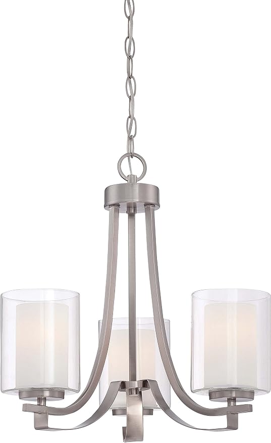 Minka Lavery Chandelier Pendant Lighting 4103-84, Parsons Studio Dining Room, 3 Light, Nickel
