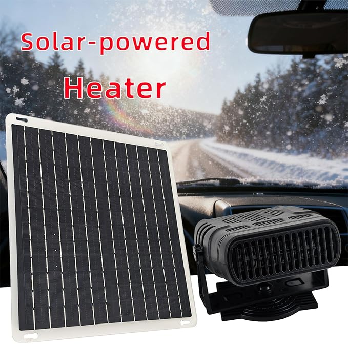 Sorandy Solar Panel Car Heater, Portable Efficient Solar Energy Heating Fast Heating Defroster with Temperature Control for Automotive Defrosting, Chicken Coop Greenhouse