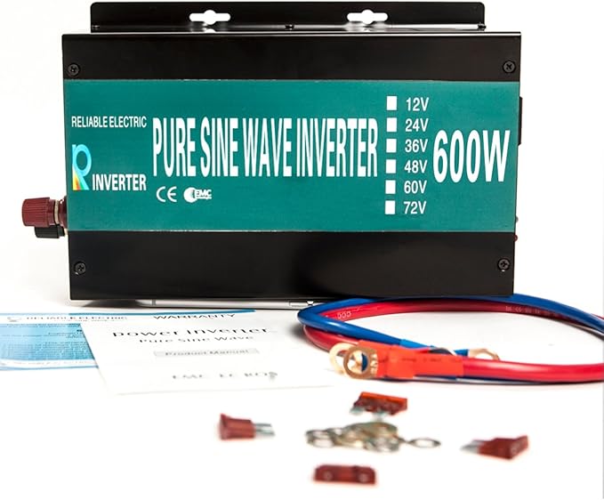WZRELB 600W 24V 120V Pure Sine Wave Solar Power Inverter with Remote Control Switch