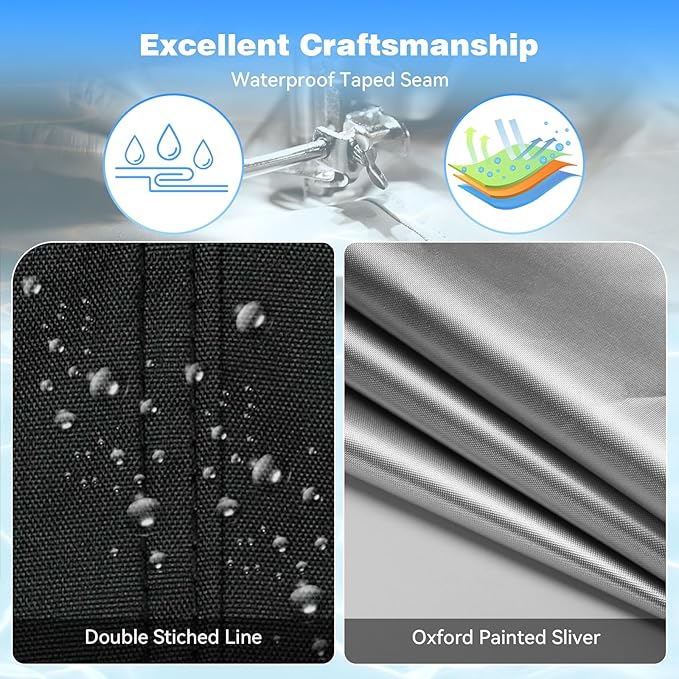 12x18 Ft Rectangular Pool Cover with Reflective Strips for Above Ground Pool, 420D Swimming Pool Cover for Rectangular or Oval Frame Pools, Solar Cover with Drawstring and Ground Nails