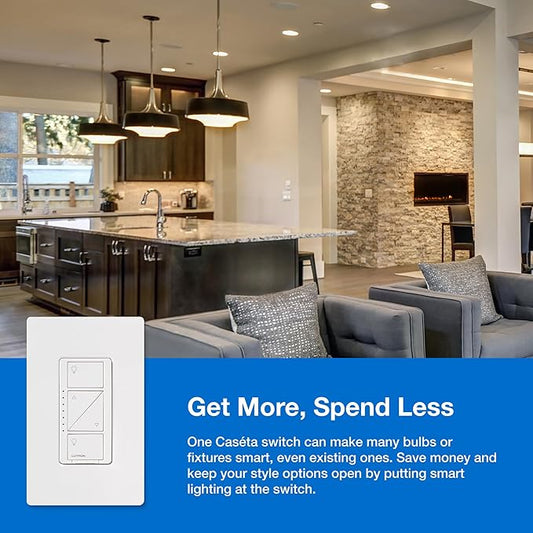 Lutron Caseta Original Smart Dimmer Switch Kit, 2 Dimmer Switches, 2 Wall Plates, 2 Remotes, 2 Pedestals, and Smart Hub, Works with Alexa, Apple Home, Google Home, 3Way, 150W, No Neutral, P-BDG-PKG2W