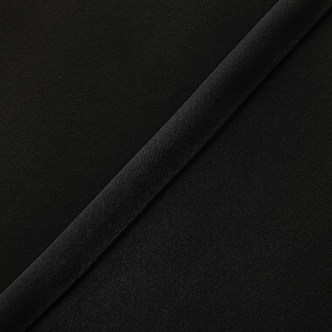 Hiasan Black Valance Curtains Blackout Rod Pocket Window Curtain Valances for Kitchen, 42 x 18 Inches Length, 1 Panel
