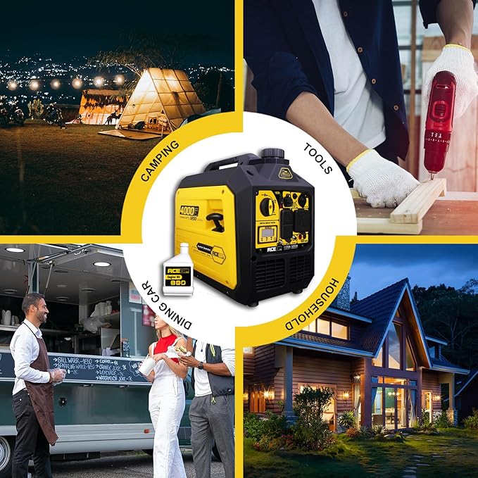 Aceup Energy 4000 Watt Portable Generator, Gas Generator Quiet for Home, RV-Ready, EPA Compliant