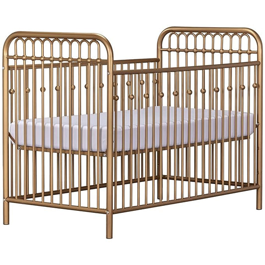 Little Seeds Monarch Hill Ivy Metal Crib, Gold