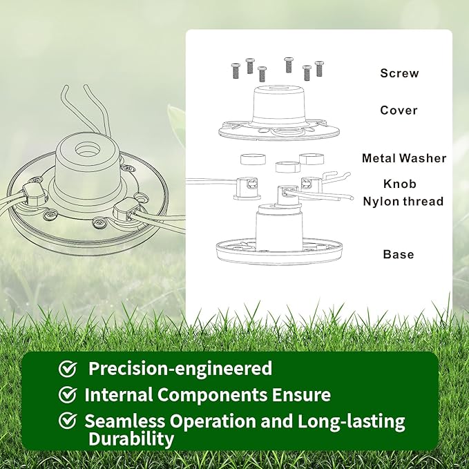 Quintillus Universal Weed Eater Head,H09 Weed Wacker Head Grass Trimmer Head Compatible with Ego, Ryobi,Echo,Weed Warrior with 12pc 11in / .095" Triangle Trimmer Line (Not for Kobalt)