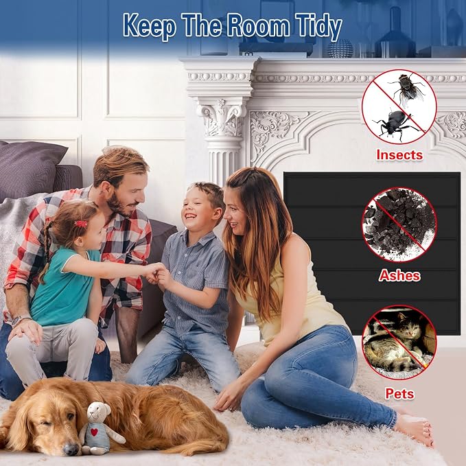 Fireplace Cover, Magnetic Fireplaces Blocker Blanket Stops Heat Loss, Indoor Fireplace Draft Stopper Save Energy, Magnetic Fire Place Draft Cover for Iron Fireplaces Frame (42"x32")