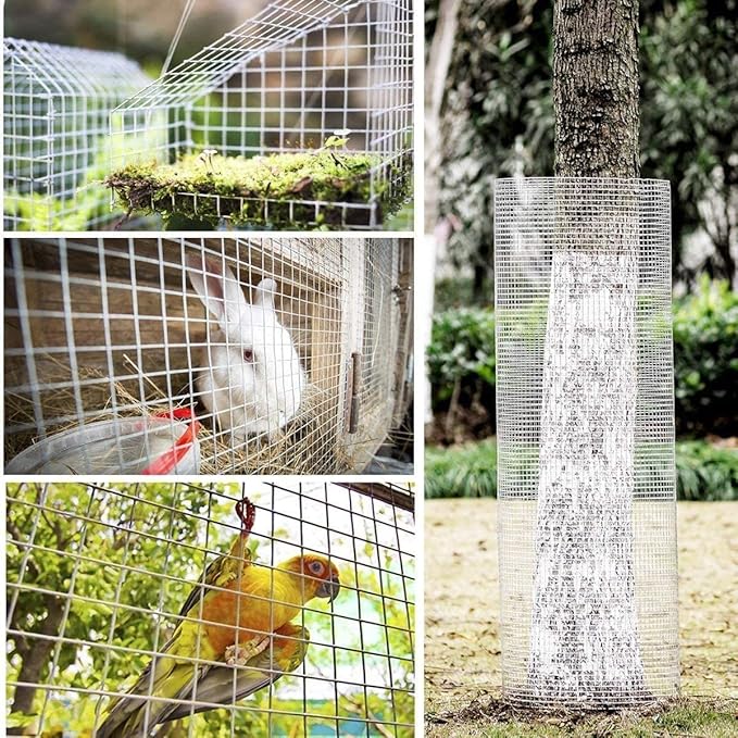 Hardware Cloth 1/2 inch 24 x25 ft 19 Gauge Chicken Wire Fencing Hot-Dip Galvanized Wire Mesh, Welded Cage Wire Rolls Great for Animal Enclosure Chicken Coop Flower Beds Rabbits Wire Fencing