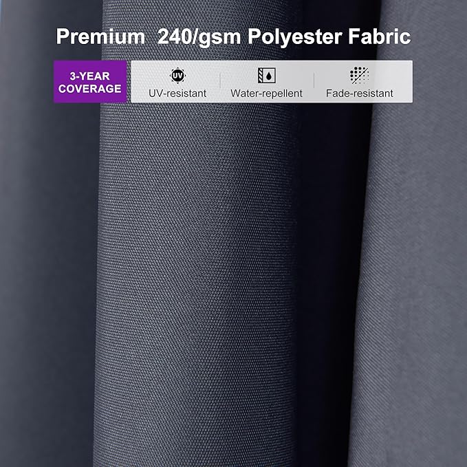PURPLE LEAF 9' × 9' Patio Cantilever Umbrella with Base Outdoor Square Adjustable Offset Umbrellas with 360-degree Rotation and 8 Heavy Duty Metal Ribs for Garden Deck Pool Grey