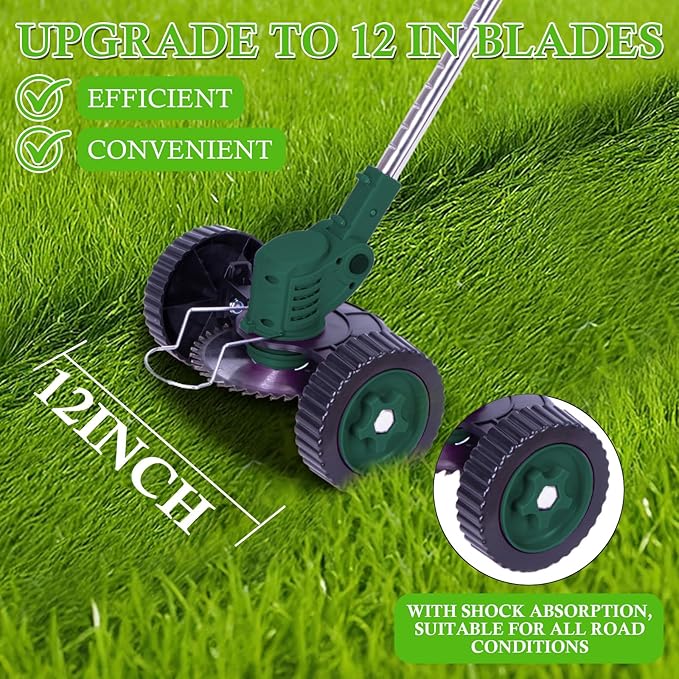 Weed Wacker Cordless Adjustable Weed Eaters 3 in 1 Electric String Trimmer Lawn with Two Battery with Charger Comes with Multiple Blades for Yard,Green,Garden(Green)