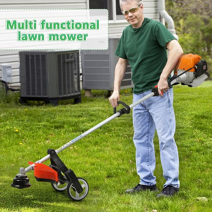 ๐ ๐ข๐ง ๐ Gas Weed Wacker, 52cc 2-Cycle Gas Weed Eater, 2025 Upgraded Weed Eater, 9500rpm High Power String Trimmer, Edger Pole Saw Chainsaw Pruner Brush Cutter for Yard, Garden(US Fast Arrival)