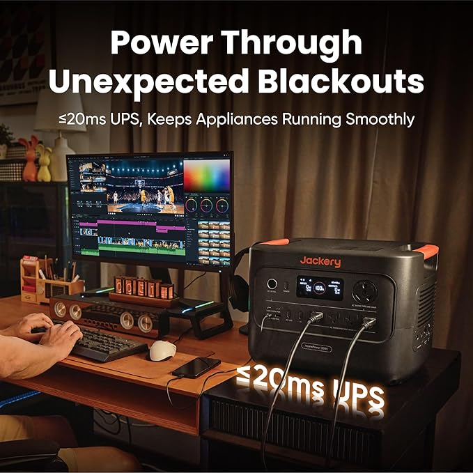 Jackery HomePower 3000 Portable Power Station, 3600W (Surge 7200W) Output, 3072Wh LFP Battery Solar Generator, Essential Home Backup for Home Use, Power Outage, RV, Emergencies (Solar Panel Optional)