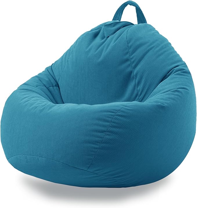 Stuffed Animal Storage Bean Bag Chair Cover (No Filler) Washable Ultra Soft Corduroy Bean Bag Cover for Organizing Plush Toys, Bean Bag for Adults