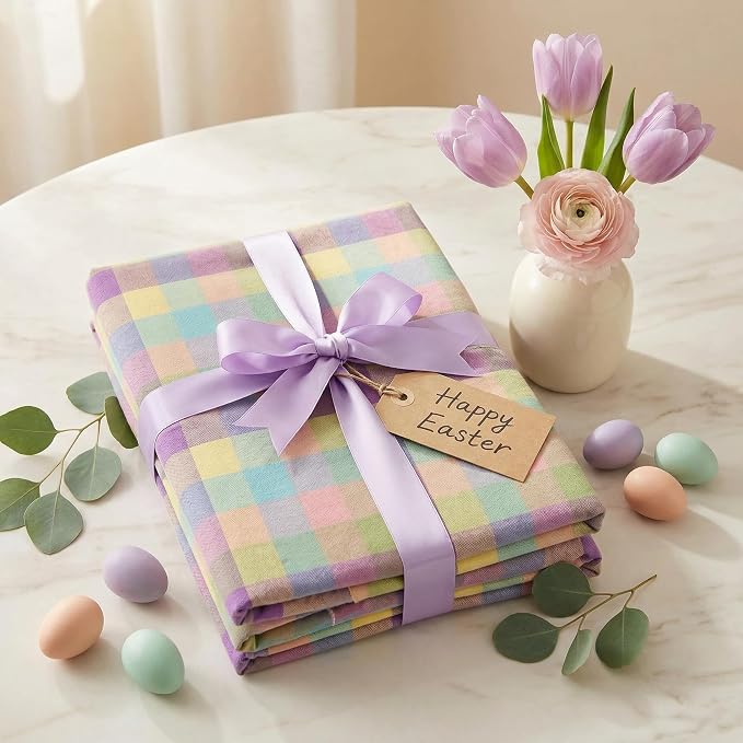 Urban Villa Tablecloth Cotton Tabletop 60x102 (8-10 Seats) Easter Checks