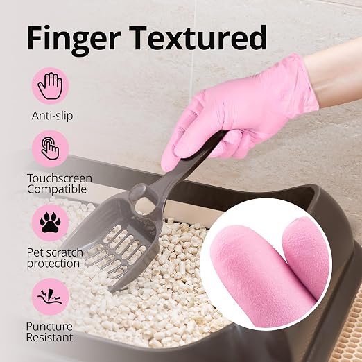 SwiftGrip Pink Nitrile Gloves, 3-mil, Industrial Gloves Disposable Latex Free, for Cleaning & Esthetician, Rubber Powder-Free, 1000-ct Case (Large) Large (Pack of 1000)