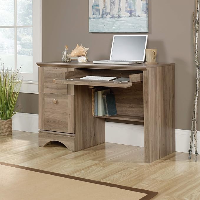 Sauder Harbor View Computer Desk, Salt Oak finish